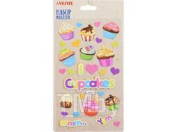 Наклейки объемные 12х22 см "Cupcakes", deVente 8004003