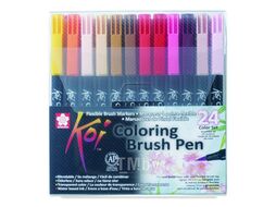 Маркер акварельный "Koi Color Brush" набор, 24 цв. Sakura Pen XBR24A