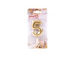 Свеча для торта "цифра 5" 3x6 см Home Line DY0016-2/5