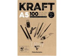 Блок-склейка "Kraft", А5, 90г/м2, 100л. Clairefontaine 96544C