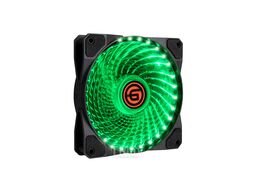 Вентилятор для корпуса 120mm GREEN LED, гидравлический подшипник Ginzzu 12LG33