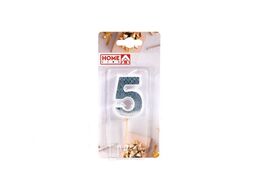 Свеча для торта "цифра 5" 3x5 см Home Line DY0010-7/5