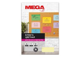 Бумага цветная A4, 80г/м, 500 л. желтый пастель ProMEGA jet 866175