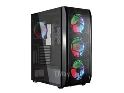 Корпус MidiTower, ATX/EATX, 2*USB2.0 + 1*USB3.0, вентиляторы RGB*4шт 120мм в комплекте, Window, блок питания снизу, фильтры забора воздуха Ginzzu GL300