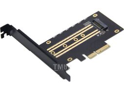 Контроллер PCI-Ex PCI-E to SSD M.2 NVMe (Не совместим c M.2 SATA), Стандартная планка + Низкопрофильная планка в комплекте Gembird MF-PCIE-NVME