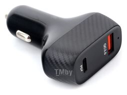 Автоадаптер в прикуриватель, USB Type-C + Type-A 36Вт, QC и PD Cablexpert MP3A-UC-CAR20