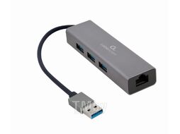 Сетевой адаптер USB USB 3.0 to GLan 10/100/1000+Hub 3port CablExpert Gembird A-AMU3-LAN-01