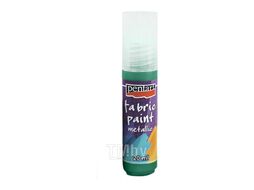 Краски для текстиля "Fabric paint metallic" бирюзово-зеленый, 20 мл, банка Pentart 6262