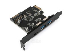 Контроллер PCI-Ex PCI-E to 2xUSB-A 3.0 + 1xUSB Type-C Gembird SPCR-03