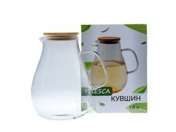 Кувшин стеклянный 1,8 л/21 см с бамбуковой крышкой Fresca txlsh-118