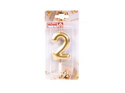 Свеча для торта "цифра 2 " 3x6 см Home Line DY0016-2/2