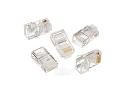 Вилка RJ-45 (3 зубца) кат.5e, 6 микрон, для одножильн. кабеля (100 шт.) Cablexpert LC-8P8C-001 (3-fork)