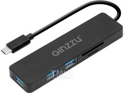 Картридер OTG Type-C OTG картридер с концентратором. 3xUSB 3.0+U3:SD/microSD Ginzzu GR-899UB