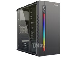 Корпус Minitower 2*USB2.0 RGB подсветка, Боковая панель из акрилового стекла Ginzzu D370