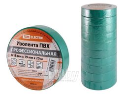 Изолента ПВХ профессиональная 0,18х19мм Зеленая 20м TDM SQ0526-0064