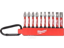 Набор бит SHOCKWAVE 10ед. в держателе с карабином №1 MILWAUKEE 4932480941