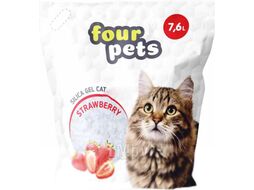 Наполнитель для туалета Four Pets Силикагелевый с ароматом клубники / TUZ792 (7.6л)