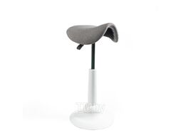 Стул для активного сидения Saddle, пластик белый, ткань серая Chair Meister Saddle white