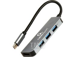 Хаб USB C док-станция A-CM-COMBO2-01 Gembird Multiport Type-C to (3xUSB3+HDMI 4K) Cablexpert