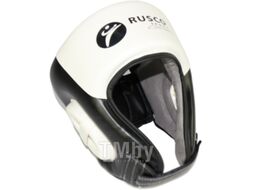 Боксерский шлем RuscoSport Pro С усилением (L, черный/белый)