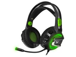 Наушники игровые CMGH-3102 Black&green Crown (USB, 7.1, кабель 3.2м, динамки 50мм)