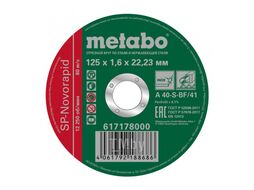 Круг отрезной 125x1,6x22,2 для нерж. стали, Metabo 617178000