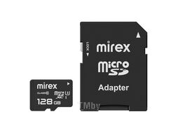 Карта памяти MicroSDXC 128Gb Class 10 UHS-I U3 с адаптером Mirex 13613-AD3UH128