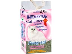 Наполнитель для туалета Pussy-cat Комкующийся Прасковейский розовый (4.5л/2.8кг)