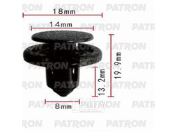 Клипса пластмассовая (комплект 10шт) Infiniti, Nissan, Renault, Toyota применяемость: бампер PATRON P37-0422S