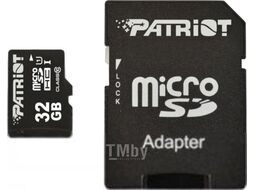 Карта памяти Patriot microSDHC (Class 10) 32 Gb + адаптер (PSF32GMCSDHC10)