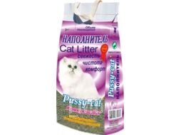 Наполнитель для туалета Pussy-cat Комкующийся / PUS007 (10л/5.2кг)