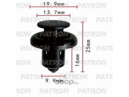 Клипса пластмассовая Acura,Honda, Hyundai,Kia применяемость: бампер, защита PATRON P37-0091