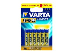 Батарейка 6 шт. LONGLIFE AAА LR03 (4+2) VARTA 4103101426