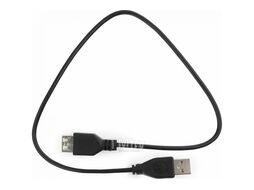 Кабель USB2.0 AM-AF 0.5м черный, пакет Гарнизон GCC-USB2-AMAF-0.5M