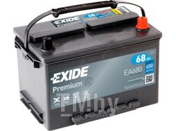 Аккумулятор Premium 68Ah 650A (R +) 277x175x190 mm EXIDE EA680