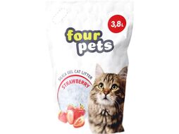 Наполнитель для туалета Four Pets Силикагелевый с ароматом клубники / TUZ791 (3.8л/1.5кг)