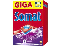 Таблетки для посудомоечных машин Somat All in One (100шт)