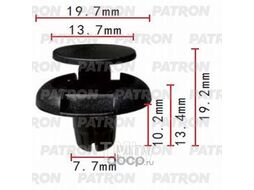 Клипса пластмассовая Acura,Honda, Mercedes применяемость: подкрылок, брызговики PATRON P37-0075