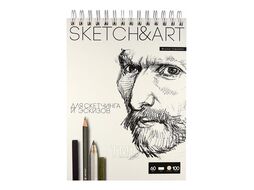 Скетчбук "Sketch&Art", 18,5*25 см, 60 г/м2, 100л., на спирали Bruno Visconti 1-100-558/01