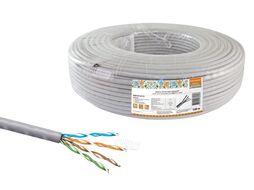 Кабель витая пара народный U/UTP Cat 5e 4х2х24AWG CCA (100м) PVC, серый SQ0107-0115