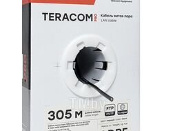 Кабель витая пара TERACOM PRO Cat.5E F/UTP 4 пары solid внешний 24AWG оболочка LDPE цвет черный EKF TRP-5EFTP-04PE-BK-OUT3