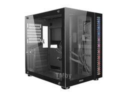 Корпус V500 GINZZU стеклянный куб (MidiTower Micro-ATX/Mini-ITX) 2*USB2.0, 1*USB3.0, черный