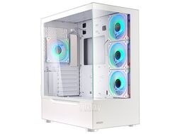 Корпус GL790 GINZZU Белый, MidiTower, 2*USB2+1*USB3, блок питания снизу, 4*120мм RGB (12MW6)закаленного стекла на петлях