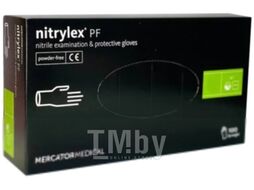 Перчатки одноразовые Mercator Nitrylex PF текстурированные нестерильные неопудренные (XL, черный)