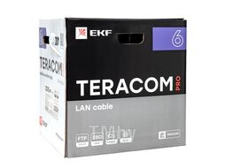 Кабель витая пара TERACOM PRO Cat.6 F/UTP 4 пары solid 23AWG оболочка LSZH нг(А)-HF цвет серый EKF TRP-6FTP-04LSH-GY-IN3