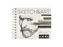 Скетчбук "Sketch&Art", 18*15,5 см , 60 г/м2, 100л., на спирали Bruno Visconti 1-100-558/02