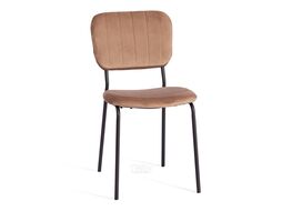 Стул CAROL (mod. UC06) металл, вельвет, 45 х 56 х 82 см, Brown (коричневый) HLR11 / черный Tetchair