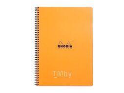 Блокнот A4+ 225*297 мм, 80 л., лин. "Rhodia" спираль сбоку, обл. карт., оранжевый Clairefontaine 193108C