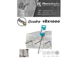 Бур SDS+ Quadro 4 грани 18x1000 Rennbohr 511810