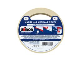 Малярная клейкая лента 19мм х 50м, белая Unibob 28134